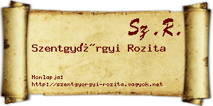 Szentgyörgyi Rozita névjegykártya